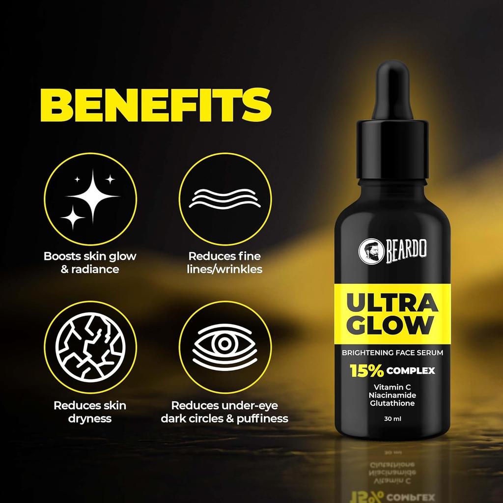 Beardo Alpha Glow Up Kit For Men Bodywash Face Serum Facewash Combo Hydrating Brightening Skincare Set Pack Of 1