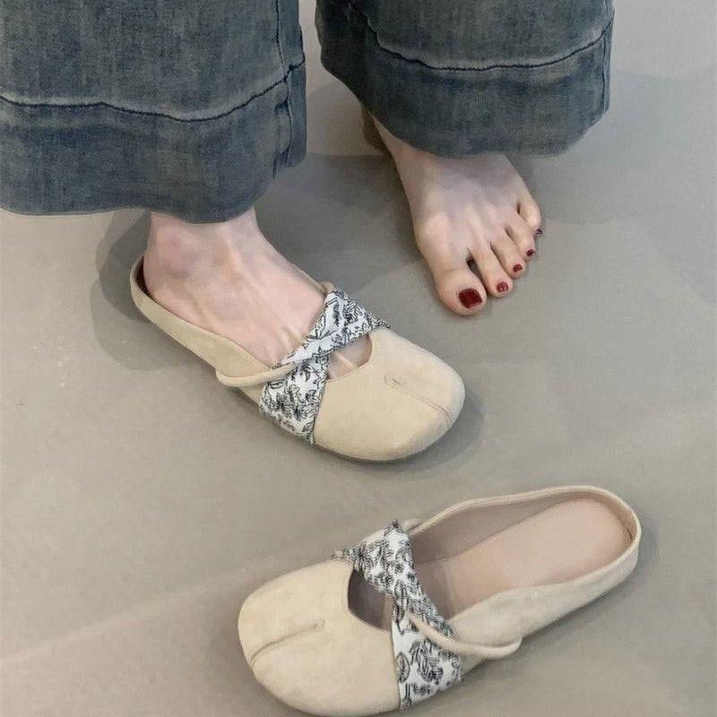 Summer new Baotou women's pig's trotters half slippers women wear gentle and cool slippers outside summer