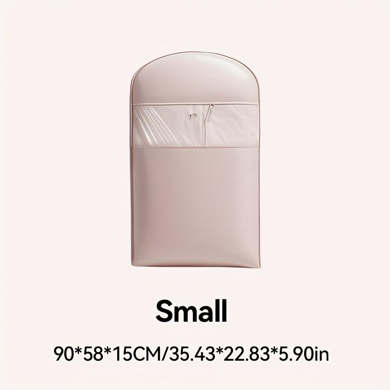 3 Sizes Hanging Vacuum Storage Bags, Pink Beige 40% Space Saver Vacuum Seal Bags for Down Jacket Winter Wardrobe