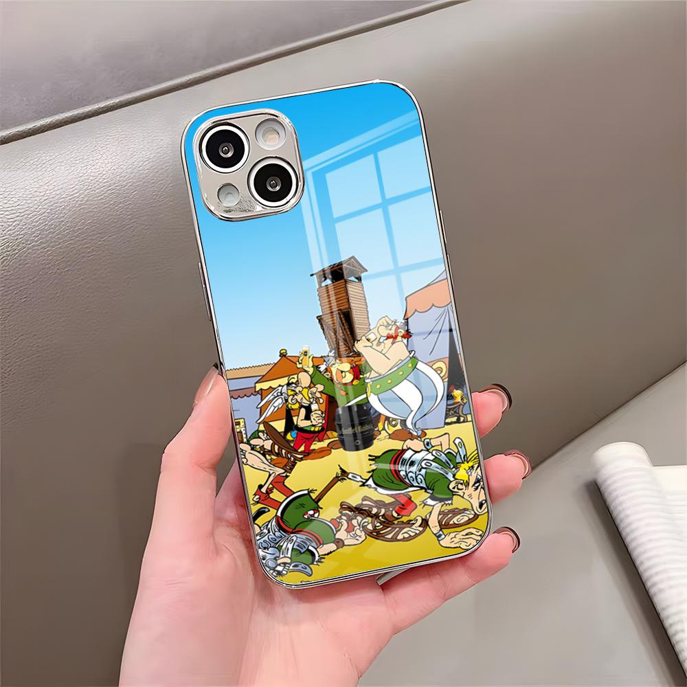 Pouzdro na telefon Asterix a Obelix Pro iPhone 17 Pro Max 15 Pro 16 14 Plus 12 13 Mini 11 Pro Nárazuvzdorný Pokovený Skleněný Kryt