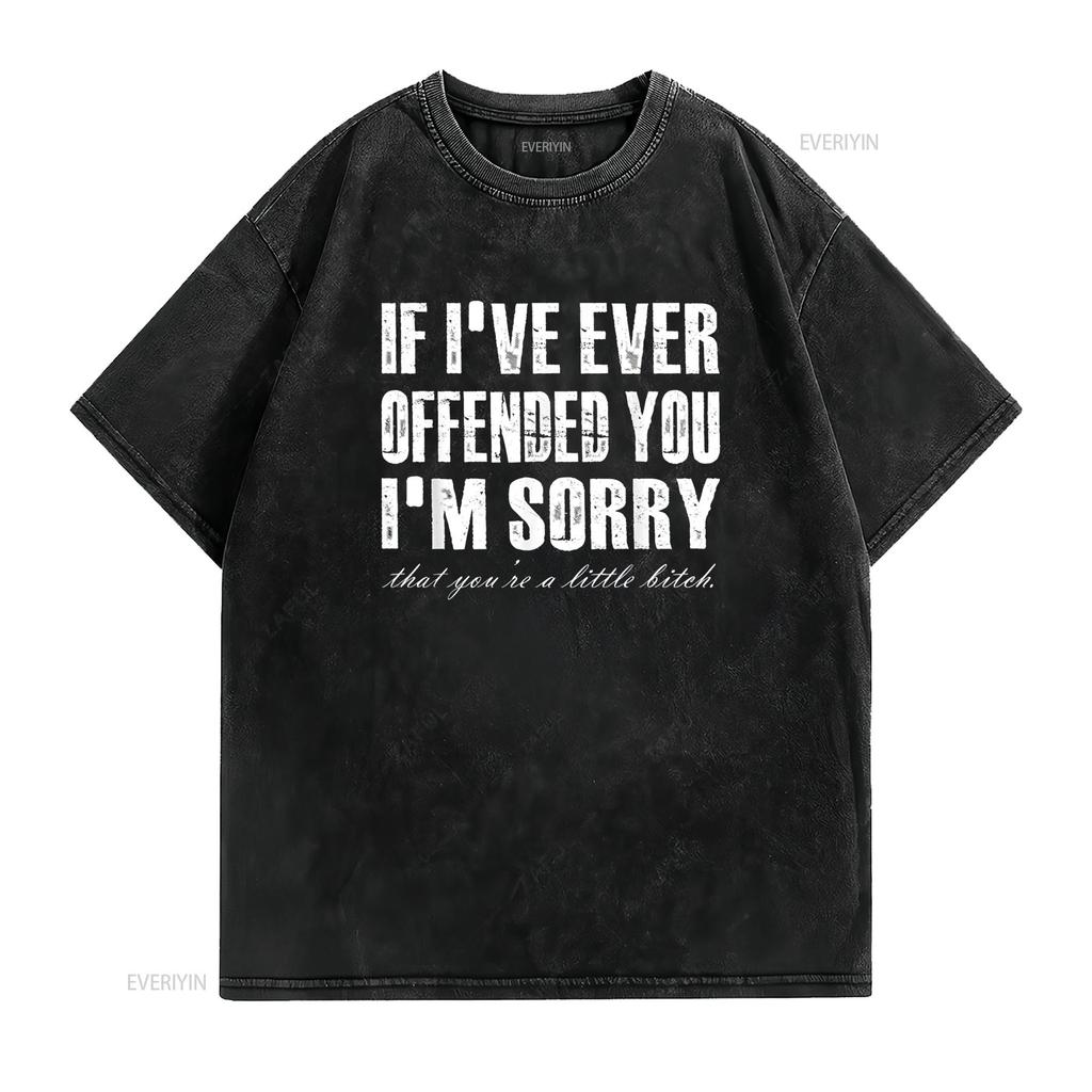 If I Ever Offended You m Sorry re A Little Funny Quote T Shirt vintage Washed Stretched Casual Slightly fashion homme