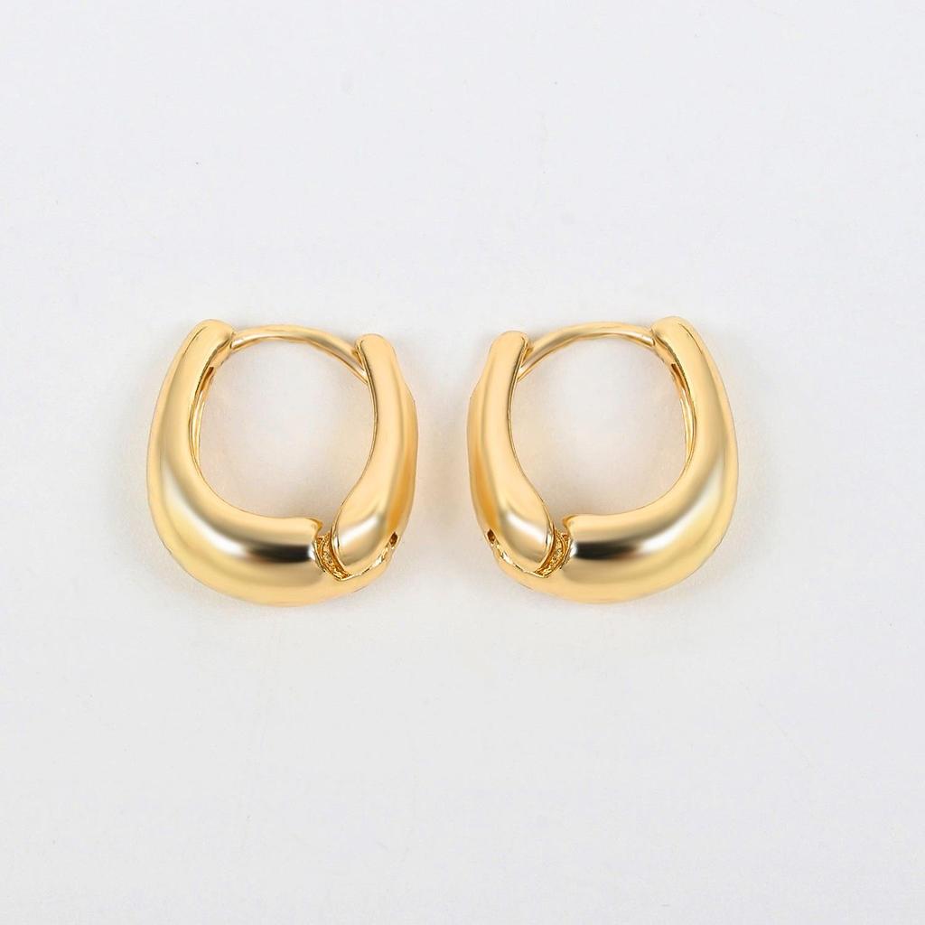 Galvanisierte 18K Gold Geometrische Creolen: Hochwertiges minimalistisches Design für Frauen