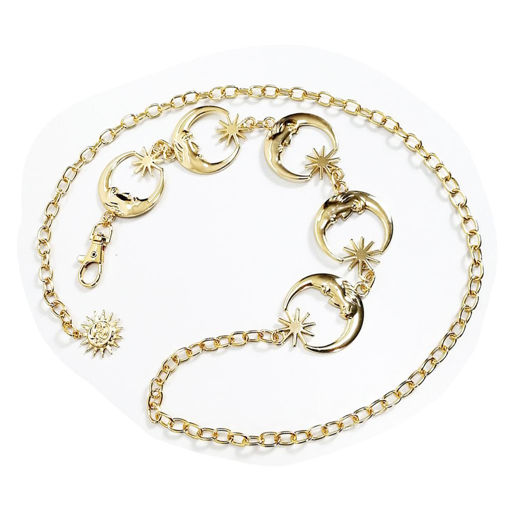 Women Fashionable Moon Metal Waist Chain Belt Modern Decorative Robust No Rust Female Waist Chain