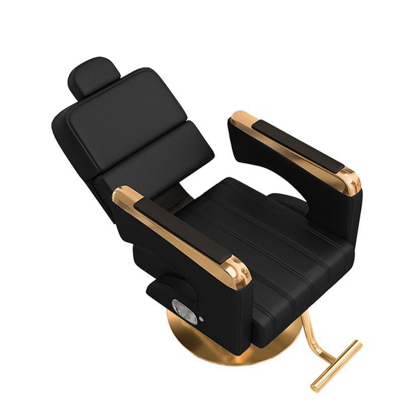 Adjustable Leather Barber Chair: Reclining, Rotating, and Height-Lifting Chair for Beauty Salons.