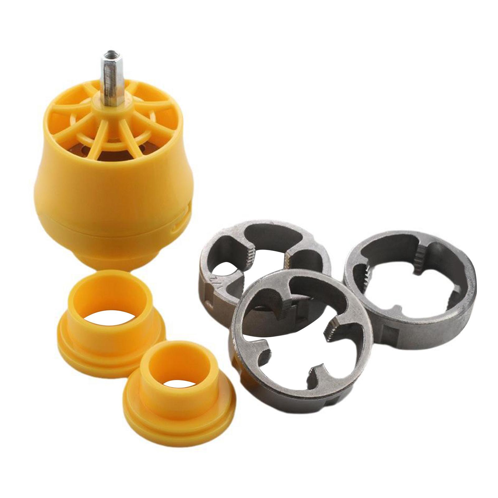 

Набор инструментов для нарезания резьбы на трубах из ПВХ, резьбонарезной станок, адаптер для электрической дрели для сантехнических труб размером 1/2 дюйма, 3/4 дюйма и 1 дюйм