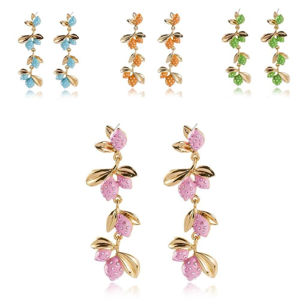 Alloy Statement Fruit Earrings Vibrant Colors For Womens Summer Fashion