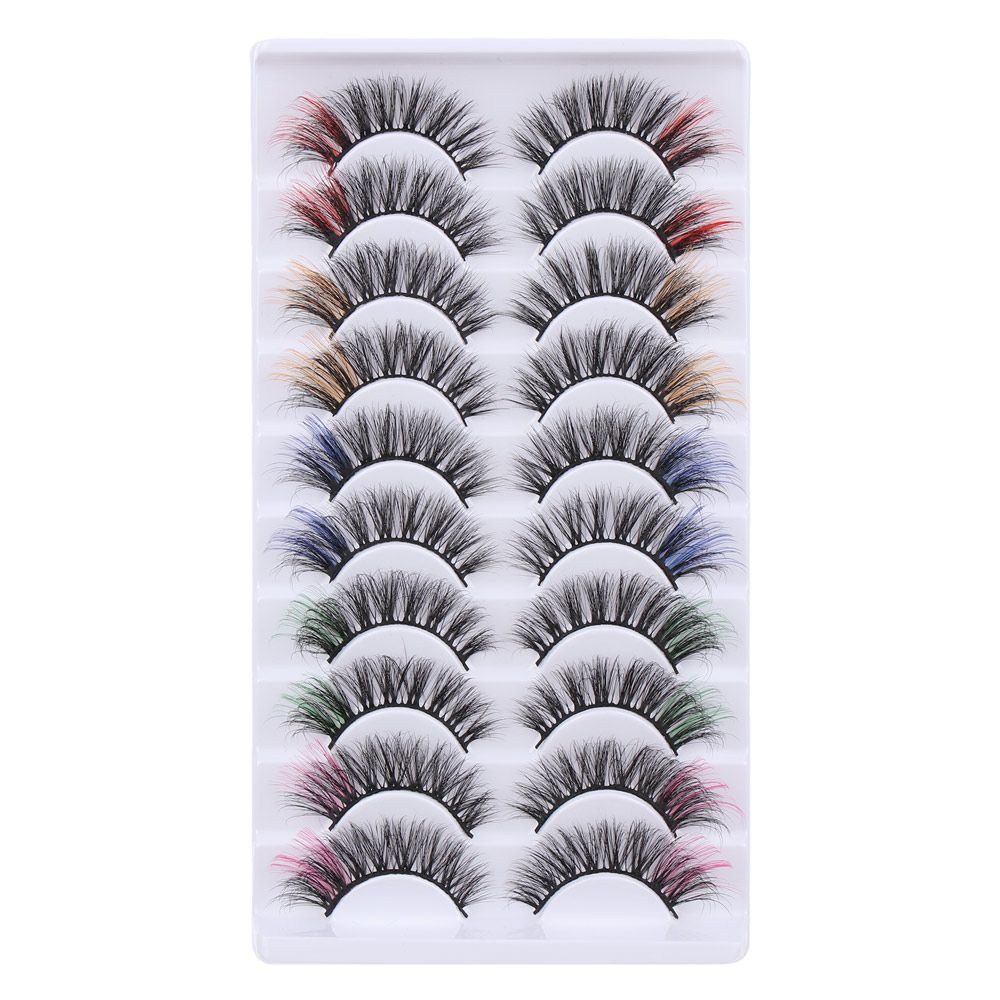 

5/10 Pairs Eye Makeup Tool 3D Mink Russian Volume DD Curl Mix Style Colorful False Eyelashes 10-C5D-mix01