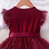 Girls' Fashionable Star-Print Dress: Sweet Summer Tulle Princess Dress for Kids