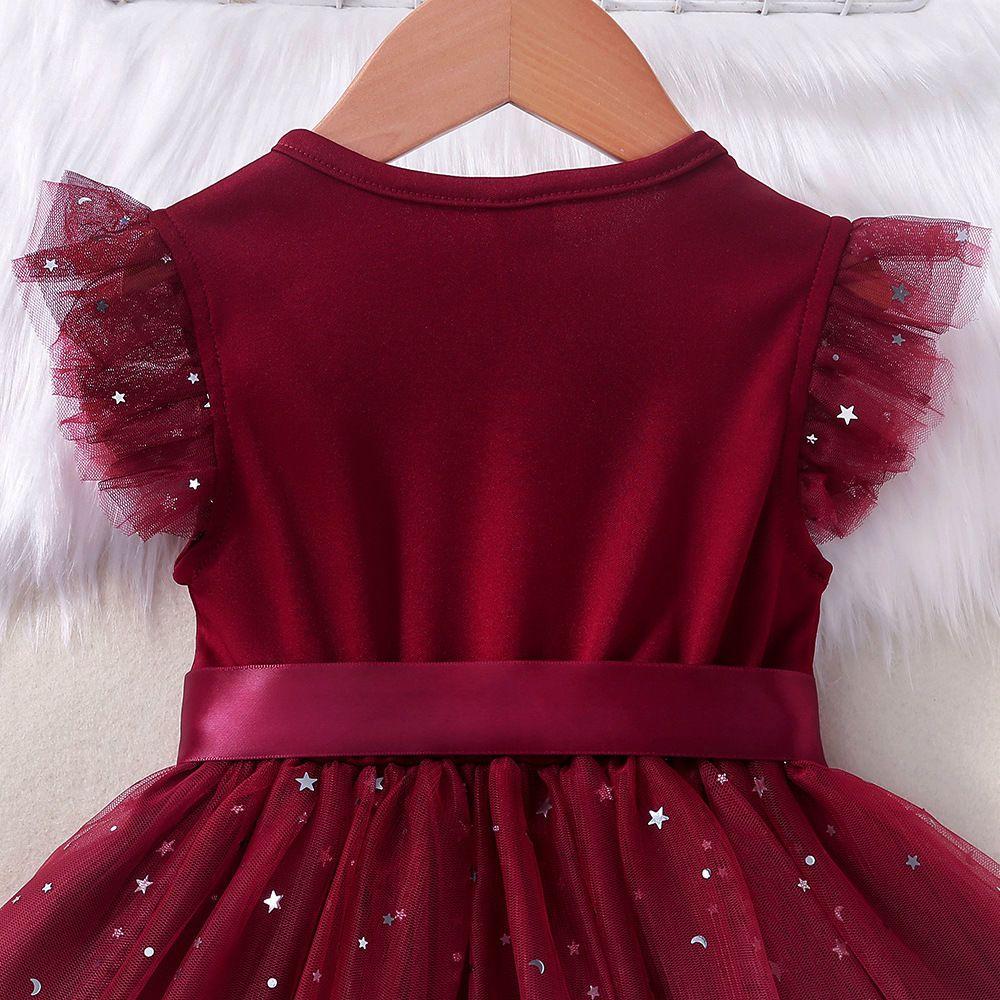Girls' Fashionable Star-Print Dress: Sweet Summer Tulle Princess Dress for Kids