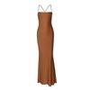 Summer Women's Halter Strapless Slim Dress Solid Color Sleeveless Backless Dress for Women