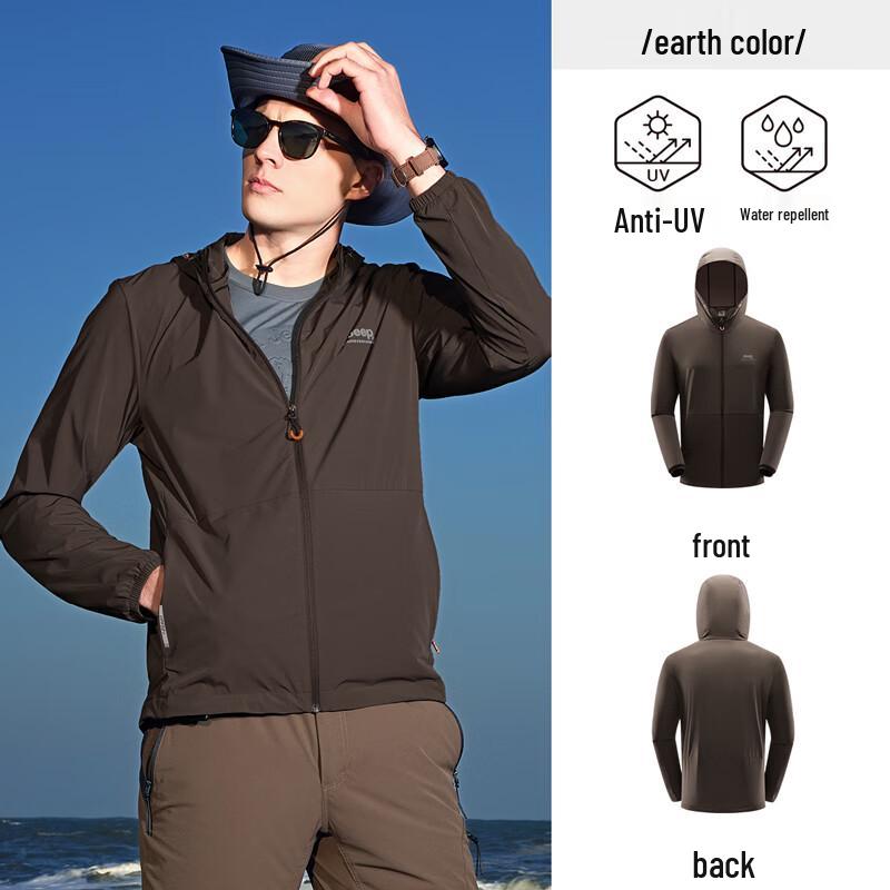 JEEP Men s Waterproof Breathable Ultralight Hooded Skin Jacket M