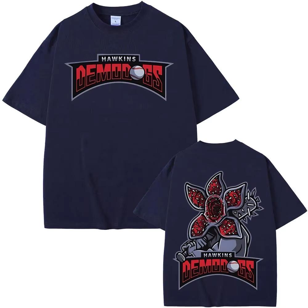American TV Series Eddie Munson Demogorgon Hawkins Tshirt Cannibal Flower Monster Graphic Fashion Harajuku Women Short Sleeves