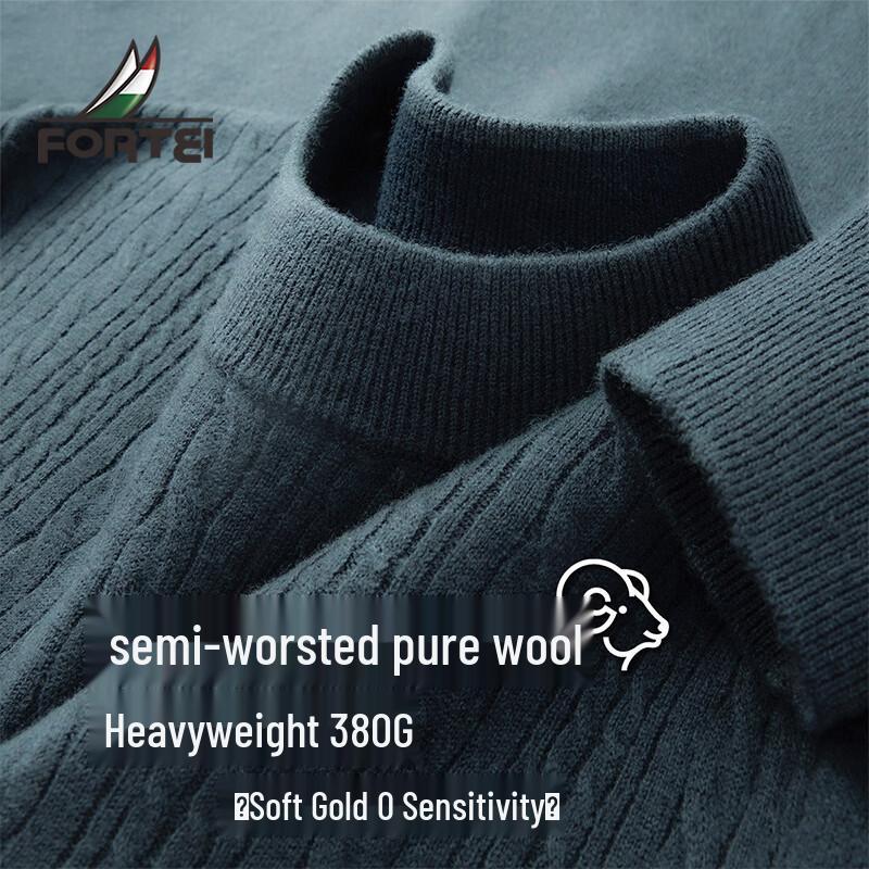 Futing Men s 100% Lamb Wool Round Neck Sweater 52