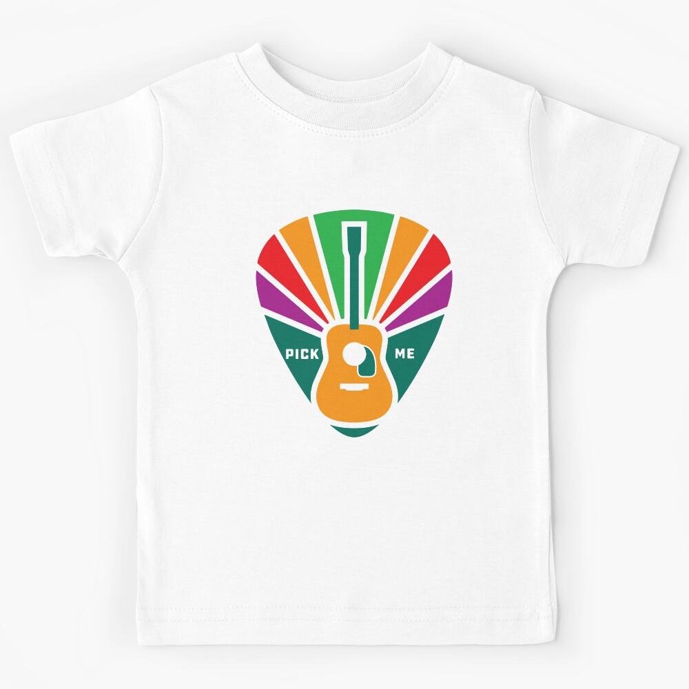 Vintage Guitar Pick, Guitarist Retro acoustic guitarra pick me colorful Kids T-Shirt 130