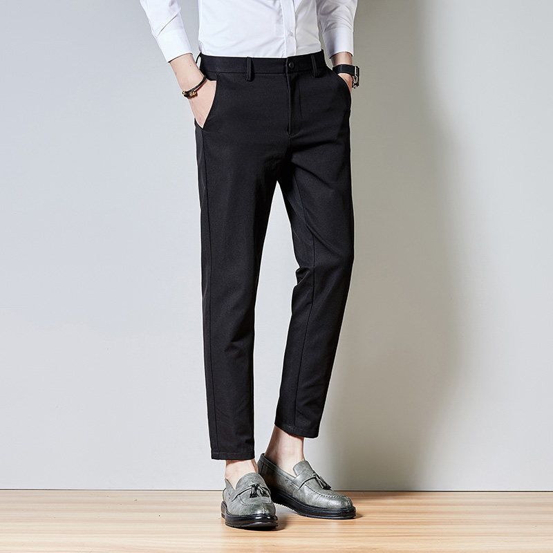 Men's Nine-Point Casual Pants, Slim Fit Tapered Korean Style Trendy Spring and Autumn New Dress Pants for Men 71856