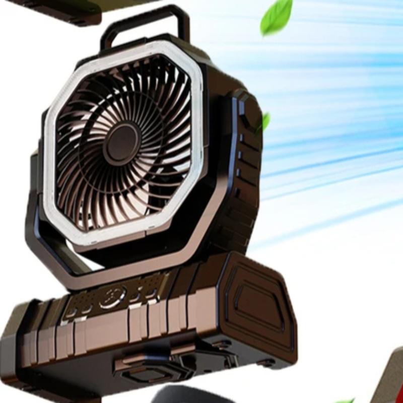 Camping Ceiling Fan 20000Mah Rechargeable Camping Circulator with Light and Remote Control Cool Air Circulation Camping Fan