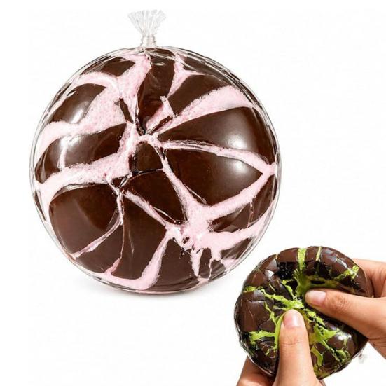 Wax Cracking Ball Squeeze Toy, Crispy Chocolate Ball Stress Relief Toy, Slow Rising Fidget Ball with Crackable Texture, Party Favors