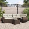 VidaXL Garden Lounge Set with Cushions 6 Pcs, Patio Sofas, Patio Furniture Set, Outdoor Furniture, Brown 3253680
