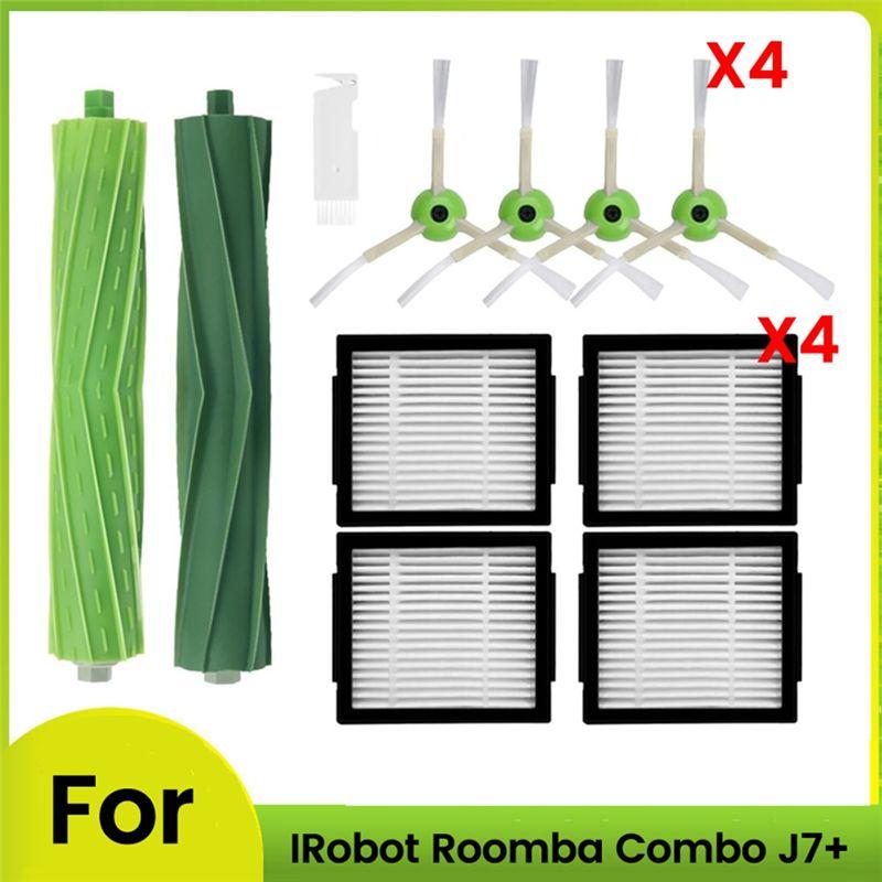 AEE4-11PCS Brosse Rouleau Brosse Latérale Filtre HEPA Pour Irobot Roomba Combo J7+ Aspirateur Pièce de Rechange