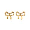 Wen Jian Bow Tie Titanium Steel Stud Earrings: Trendy, Simple, Cool Style for Women 2023
