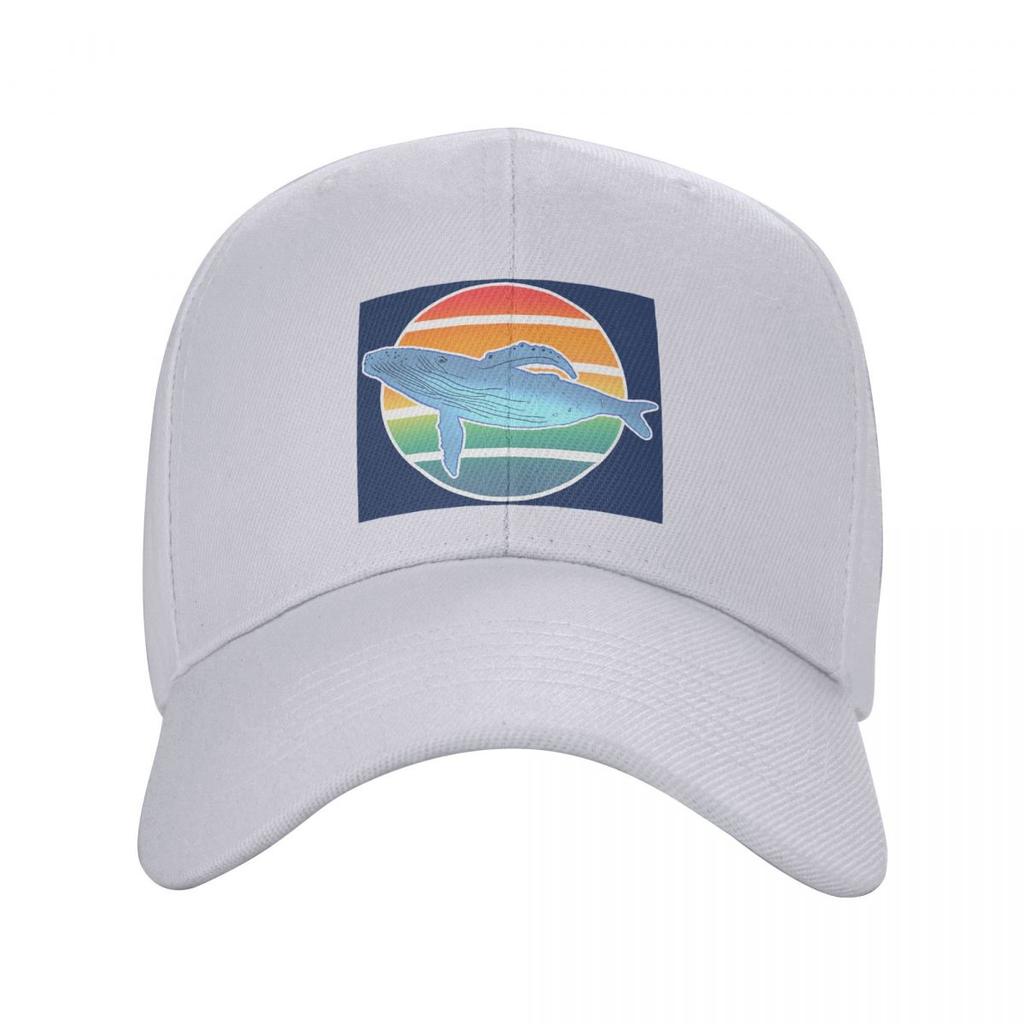 Cartoon Whale Ocean Animal Sunset Print Baseball Caps Fashion Men Women Hats Adjustable Cap Streetwear Baseball Hat Casquette