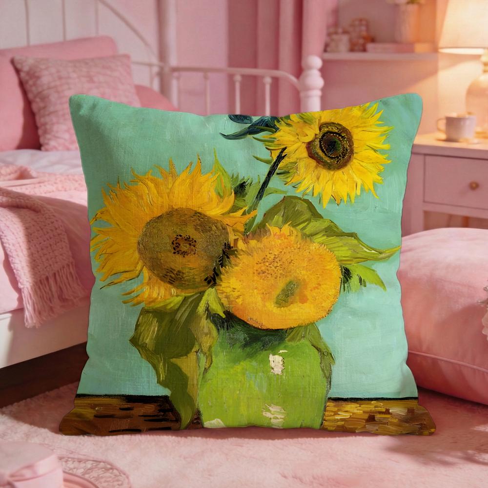 Vincent Van Gogh Art Paintings Cushion Cover Premium Comfort Reversible Pillow CoveTwo In One Design For Any Room  Car Interior