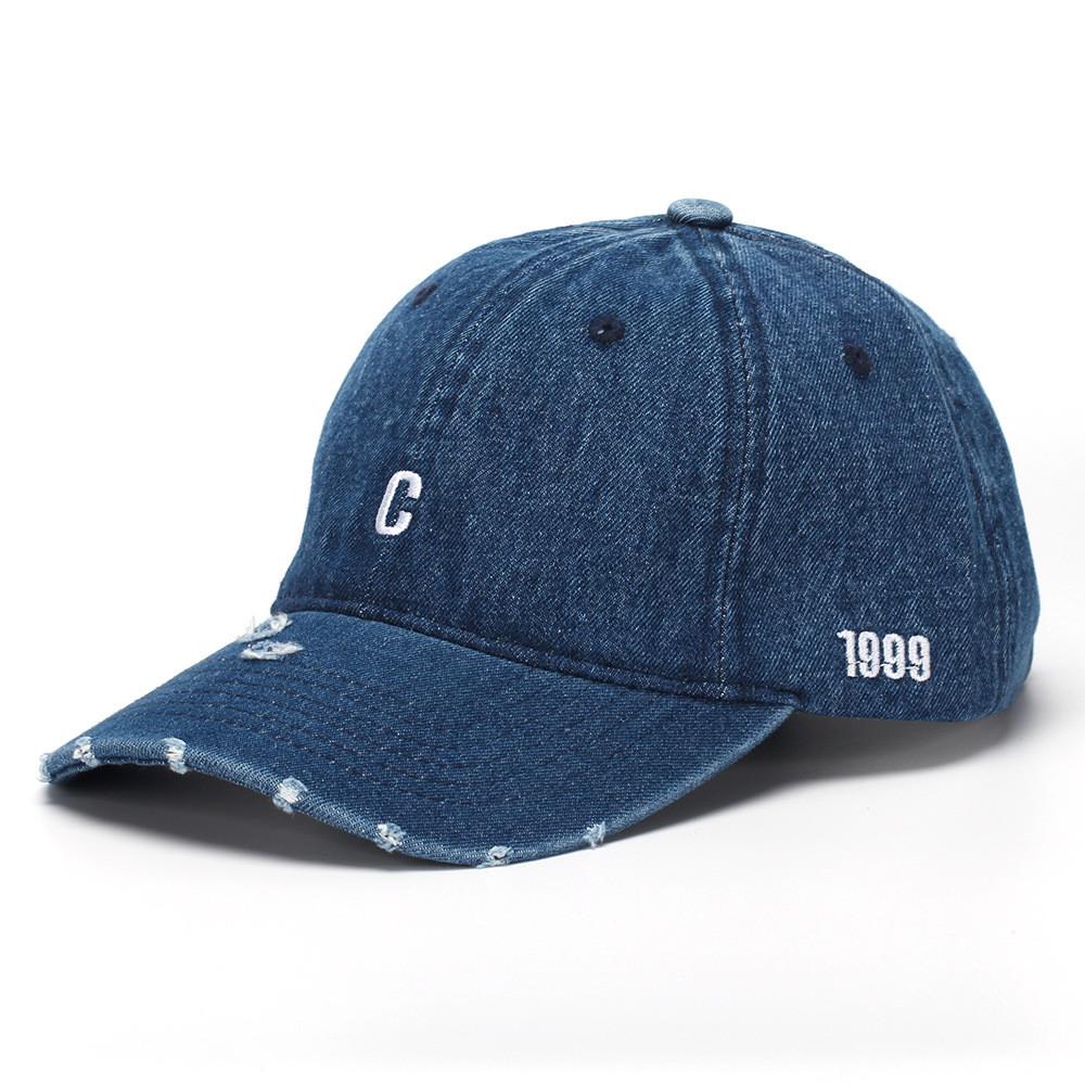 

Letter C Embroidered Baseball Cap With Sun Protection For Casual Spring Wear темно-синий