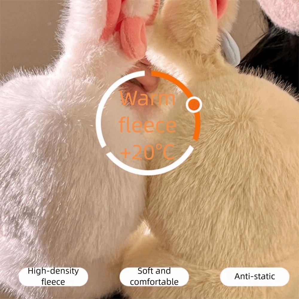 Small Bow-knot Little Lamb Horns Earmuffs Soft Plush Cute Ear Cover Cold Protection Earflaps  Ski