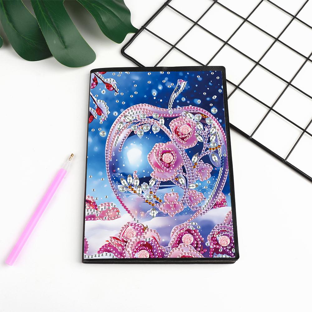 50-Page A5 Crystal Notepad Sketchbook Rhinestone Art Painting Notebook Kit Diamond Painting Notebook Set Holiday Birthday Gift