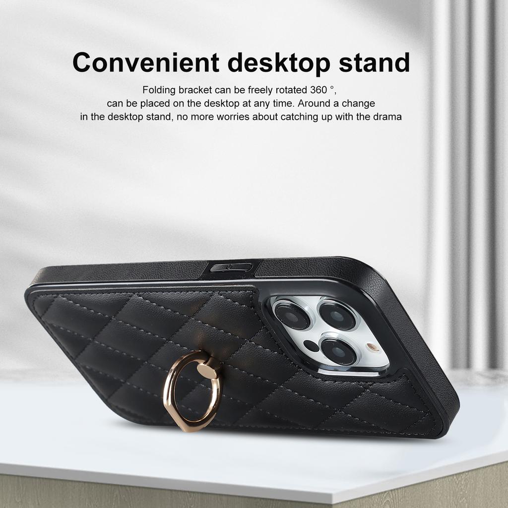 Luxury Leather with Ring Holder Soft Case for iPhone 15 14 13 11 Pro Max 12 Mini XS XR X 8 7 6 6S Plus 14Pro 13Pro Shockproof Cover