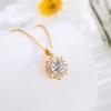 New Seiko Full Diamond Sunflower Necklace, Light Luxury Ins Wind Collarbone Chain