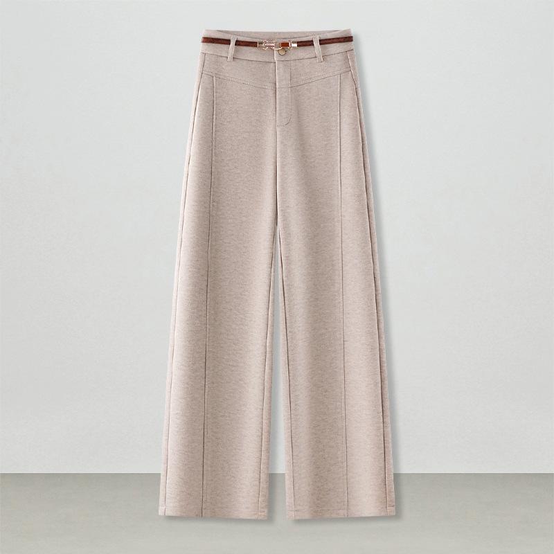 Women s Winter 2025 Cashmere Wide-Leg High-Waisted Soft Wool Pants S