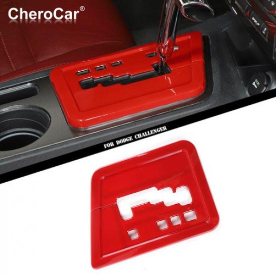 

Interior Console Gear Shift Panel Decor Cover Trim for Dodge Challenger 09+ Red