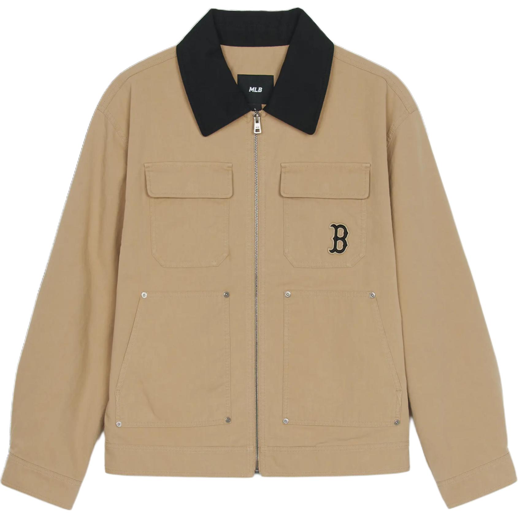 

New MLB Boston Red Sox Jacket Unisex Beige Yellow 3AJPB0351-43BGS M