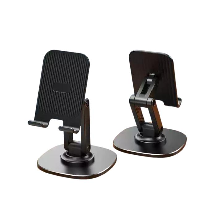 Hot Selling Dual-Axis Metal 360-Degree Rotating Stand Portable Adjustable Foldable Universal Mobile Phone Holder for Desk Use