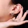 Elegant S925 Sterling Silver Moissanite Heart Stud Earrings for Women - Fashionable, Versatile, and Luxurious Heart-Shaped Jewelry.