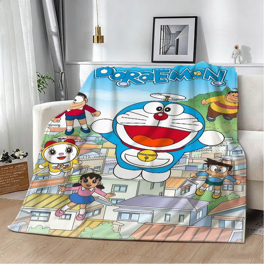 D-Doraemon Movie Anime Film Cartoon 3D Flannel Blanket Soft Throw Blanket Art For Home Decor Bedroom Bed Sofa Picnic Fans Gift