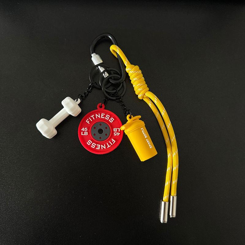 Y2K  Sports Fitness Bag Pendant Mini Dumbbell Water Cup Keychain Camera Mobile Phone Backpack Accessories For Men Women