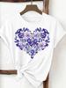 (Asian Size) trend lovely flower style Print Female Clothing T Shirt Woman Women Fashion Tee Top Short Sleeve Graphic T-shirts