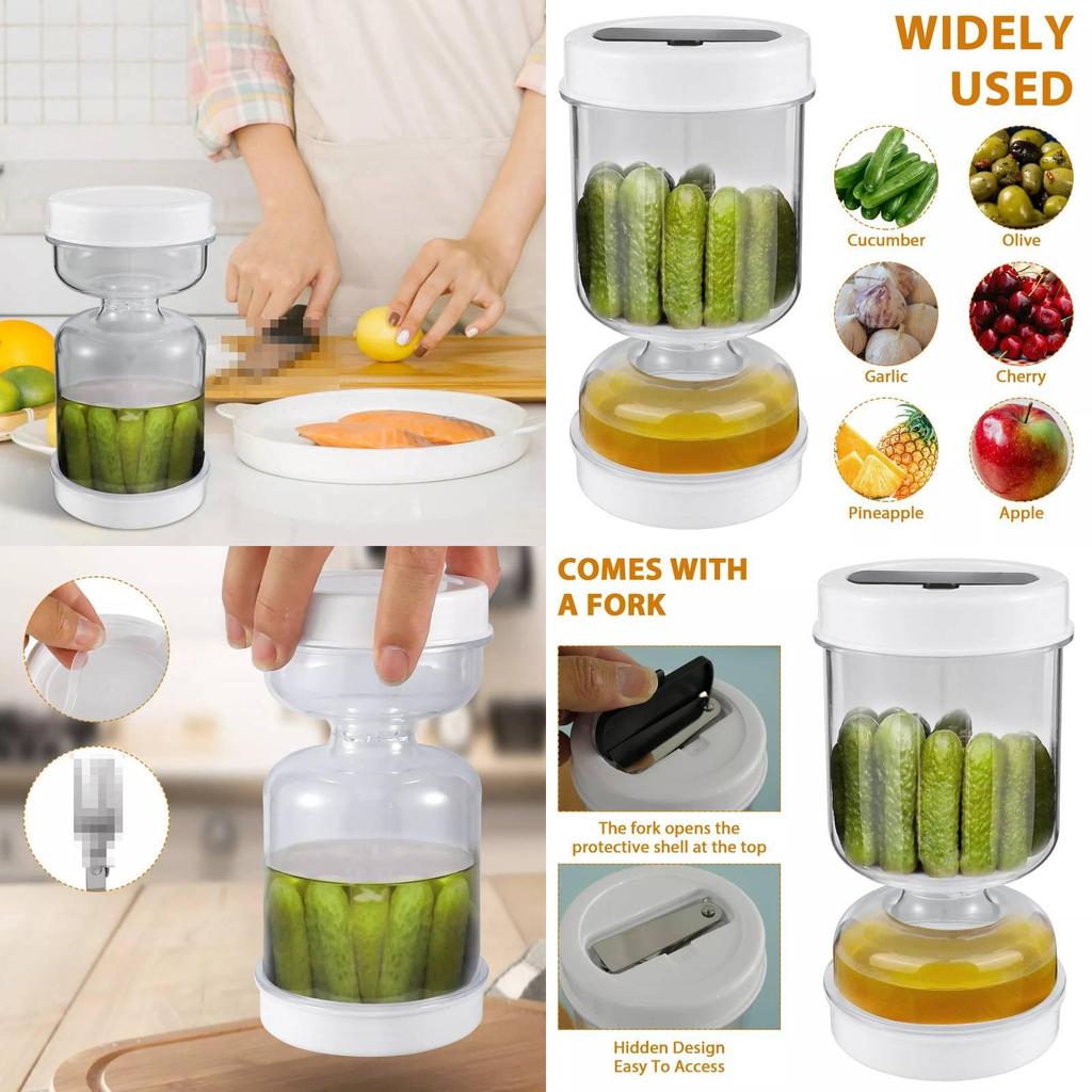 Moderner minimalistischer 300ml Acryl-Gurkenglas für Trocken-Nass-Trennung in der Küche