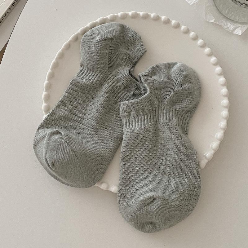 Male Summer Thin Style Solid Color Breathable Shallow Mouth Invisible Do Not Drop with The Boat Socks