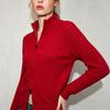 Women's Slim Fit Knitted Cardigan Sweaters Zip Up Long Sleeve Sweater Cardigans Casual Cozy Fall Knit Stand Collar Sweater Jackets Outwear for Women