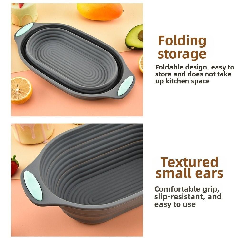 Food Grade Silicone Silicone Bread Basket Foldable Fermentation Container  Bread Making