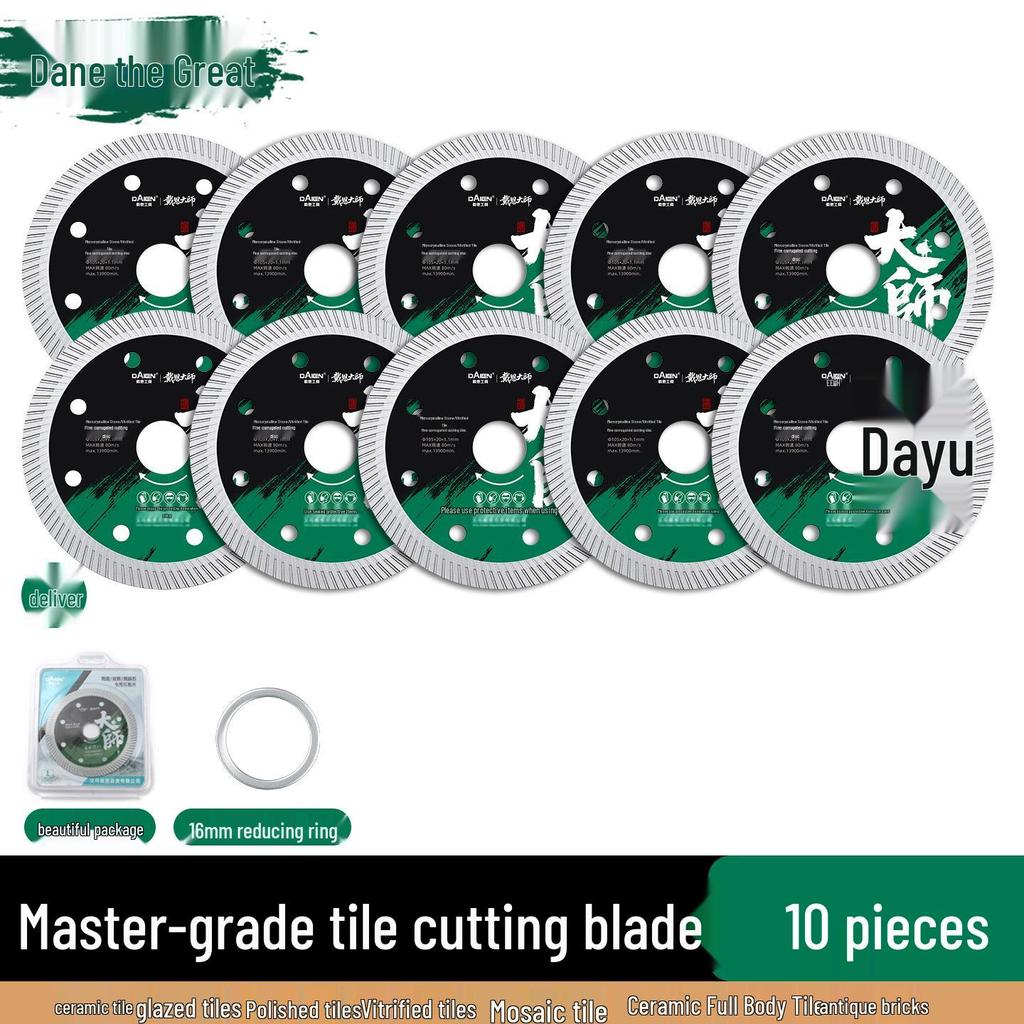 Dane Ultra-Thin Diamond Tile Cutting Disc for Chip-Free Dry Cuts On Ceramic, Marble, and Stone.