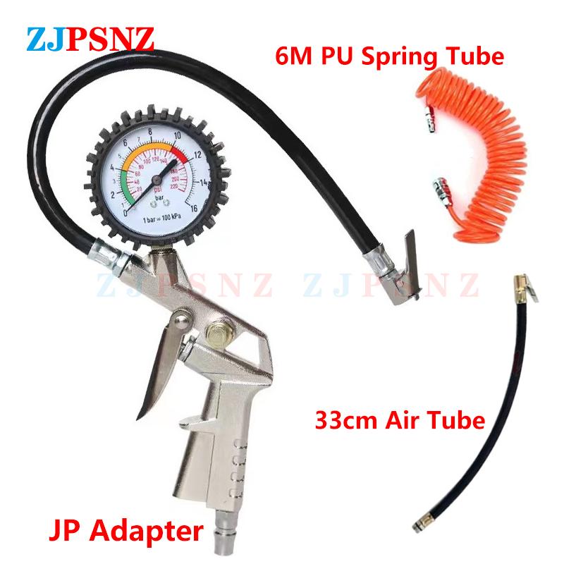 Car Tire Pressure Gauge Pressure Gun Type 0-16Bar/0-220Psi For Air Compressor Car Motorcycle SUV Inflator Pump Tire Repair Tools
