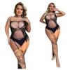 Sexy Fishnet Pantyhose For Heavy Duty Women 180-260Lbs, Crotchless Lace Sheer Tights, High Waist Tummy Control Invisible Seam,