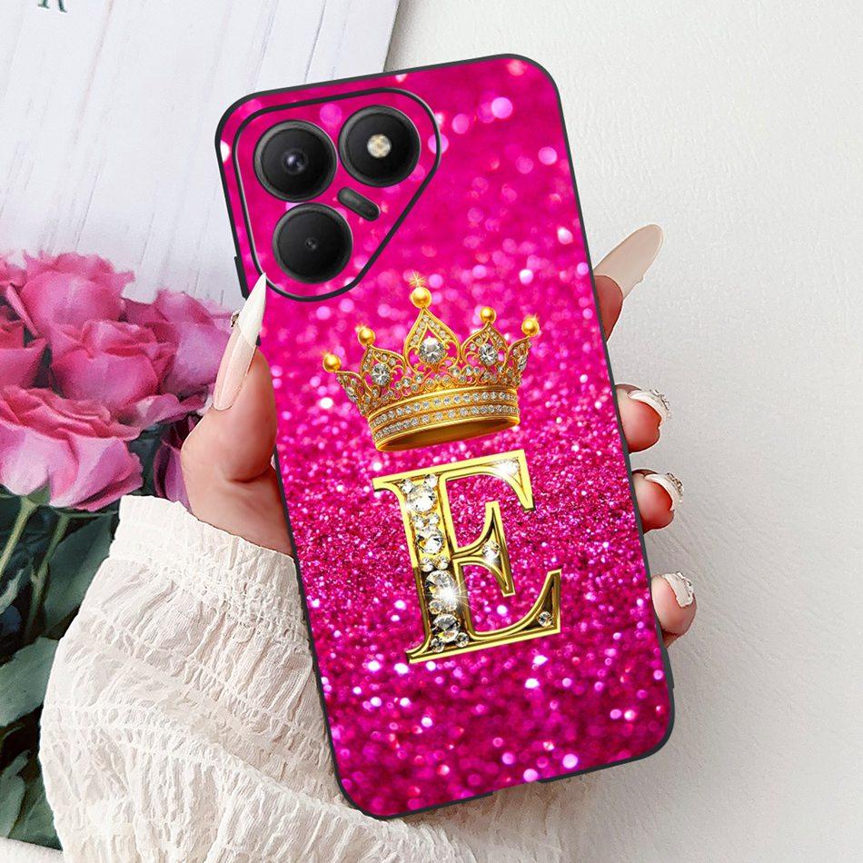 For Tecno Pova 7 5G Fashion Crown Letter Phone Case For Tecno LJ7 Pova7 Soft Silicone TPU Bumpers