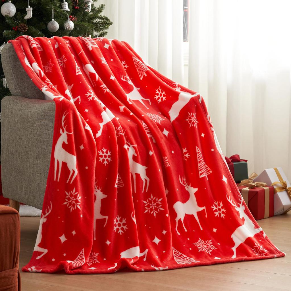 Christmas Blanket Soft Flannel Warm Plush Holiday Decoration Blanket Winter Comfortable Sofa Blanket S135