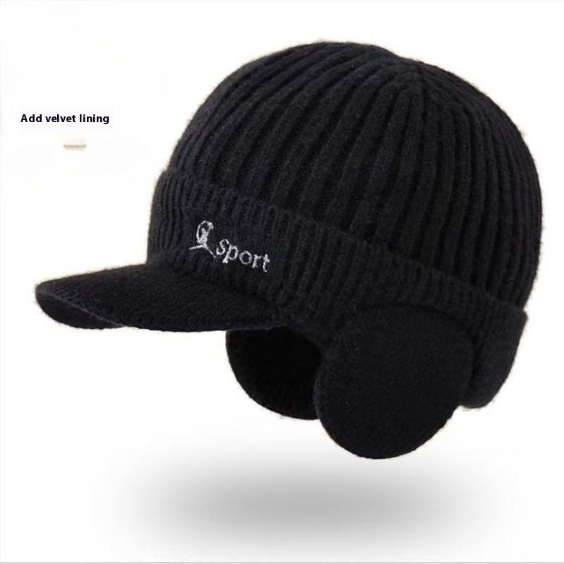 Unisex Beanie with Brim for Adults, Windproof Thermal Knit Cap for Winter, Korean Style Beanie for Cycling and Outdoor