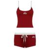 Summer Sporty Casual Two-Piece Set: Embroidered Sling Vest & Shorts for Girls